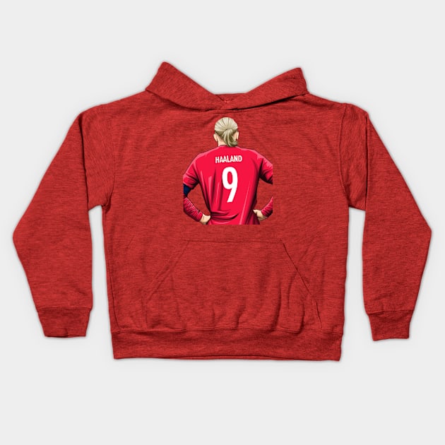 Erling Haaland Kids Hoodie by Aldduardo